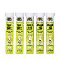 썬라이프 비타민C1000 레몬 라임맛 20p, 90g, 5개