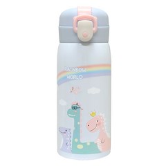 푸코 리틀 디노 원터치 보온보냉 텀블러, blue, 350ml