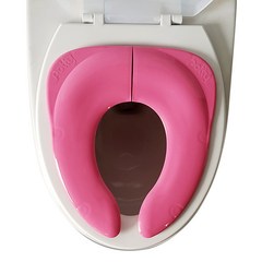 포띠즈 크린 휴대용 유아 접이식 변기커버 + 휴대용 팩, 핑크