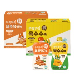 이유케어스 유아용 무럭무럭 죽 700g x 2종 세트, 제주당근맛, 옥수수맛, 1세트