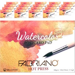 파브리아노 워터칼라 포스트 카드 수채화 300g 엽서 패드형 세목 PC03 15p, 20개