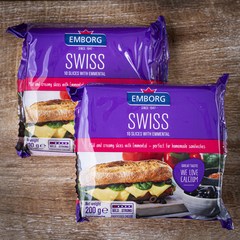 엠보그 스위스 에멘탈 슬라이스 치즈 10매입, 2개, 200g