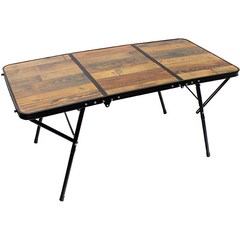 캠프빌리지 안정적인 3폴딩 캠핑 테이블, 우드