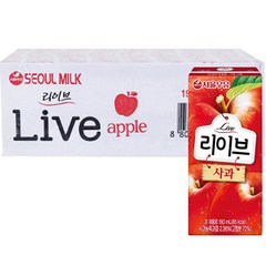 서울우유 리이브 사과 주스, 190ml, 24개