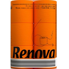 레노바 블랙라벨 컬러 티슈 Orange 16.1m, 6롤, 1팩