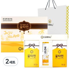 꿀타민 제주벌꿀 스틱 선물세트 8호 12g x 21p + 쇼핑백, 2세트