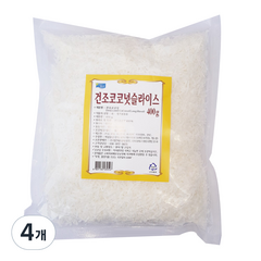 로얄베이직푸드 건조 코코넛 슬라이스, 400g, 4개