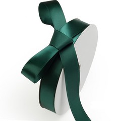 길그리 선물 포장 공단 리본 25mm, 07 짙은 녹색, 45m