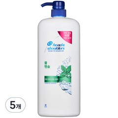 헤드앤숄더 쿨 멘솔 샴푸 대용량, 1200ml, 5개