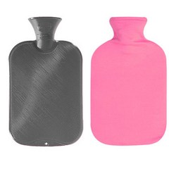 파쉬 양면빗살 핫팩 물주머니 2L 랜덤 발송 + 면쭈리커버 핑크, 1세트