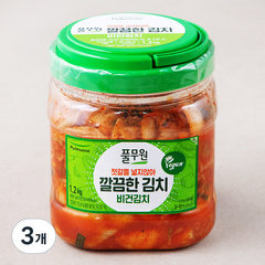 풀무원 깔끔한 비건김치 PET, 1.2kg, 3개