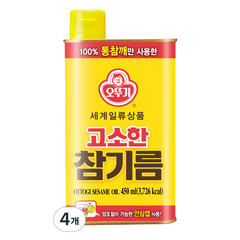 오뚜기 고소한 참기름 캔, 450ml, 4개