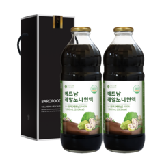 바로푸드 베트남 레알노니원액 1L + 선물박스 세트, 2세트