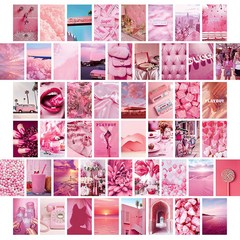 벽 장식 감성 빈티지 사진 엽서 50종 세트, 1세트, 핑크