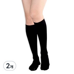 원더워크 의료용압박스타킹 무릎형/발막힘 검정색, 2개, 종아리/무릎형