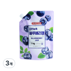 쥬피터 블루베리 리플잼, 1kg, 3개