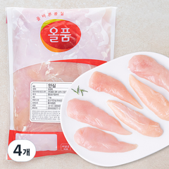 올품 닭안심 진공팩 (냉장), 1kg, 4개