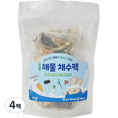 퍼기 이유식 어린이 채수팩 10개입, 6종 해물, 100g, 4팩