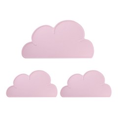 차이나다 구름식탁매트 3p, 핑크, 47.5 x 26.5cm
