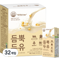 유기농마루 듬뿍두유 담백한맛, 190ml, 32개입