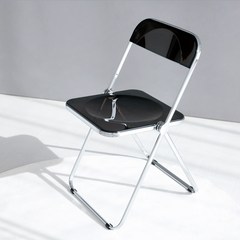 마켓비 RUDAN 투명 접이식 의자, 블랙, 1개