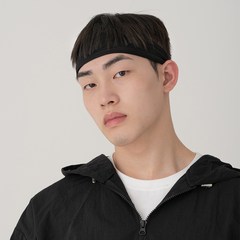 탐사 스포츠 냉감 퀵드라이 베이직 헤어밴드 2pcs, 블랙