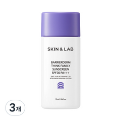 스킨앤랩 베리어덤 띵크 패밀리 선스크린, 70ml, 3개