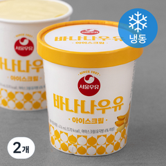서울우유 레트로 바나나우유 아이스크림 (냉동), 474ml, 2개