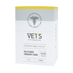 Vets 닥터퓌레 유리너리케어 고양이 영양제, 30개입, 닭고기 + 연어 혼합맛