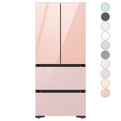 [색상선택형] 삼성전자 비스포크 김치플러스 키친핏 4도어 내장고 420L 방문설치, 글램 핑크
