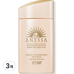 아넷사 마일드 밀크 선스크린 SPF50+ PA++++, 60ml, 3개