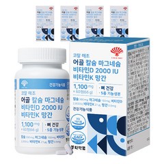 동화약품 코랄 해조 어골 칼슘 마그네슘 비타민D 2000 IU 비타민K 망간, 5개, 66g