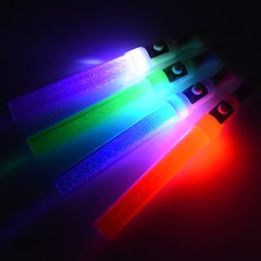 LED 큐티 칼라봉 4종, 레드, 블루, 그린, 퍼플, 1세트