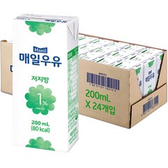 매일유업 저지방 1%, 200ml, 24개