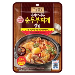 오뚜기 오늘밥상 바지락새우 순두부찌개 양념, 90g, 1개