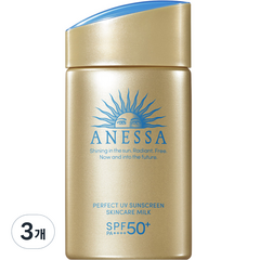 아넷사 퍼펙트 UV 선스크린 스킨케어 밀크 N SPF50+ PA++++, 60ml, 3개