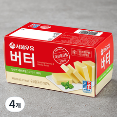 서울우유 버터 무가염, 450g, 4개