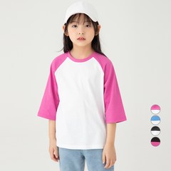롤리트리 아동용 7부 라글란 티셔츠