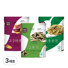 김부각 60g + 고구마부각 60g + 고추부각 60g, 180g, 3세트