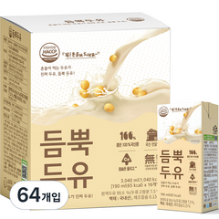유기농마루 듬뿍두유 담백한맛, 190ml, 64개입