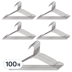 조은리빙 세탁소 철제 옷걸이, 그레이, 100개
