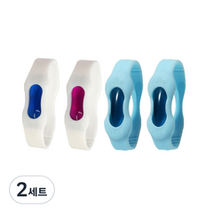 윙윙볼 시즌2 썸머밴드 팔찌 4인가족용 성인 블루 + 성인 핑크 + 어린이 블루 2p 세트, 2세트