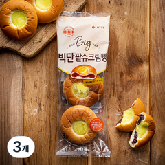 기린 팥 슈크림빵 빅단 3입, 315g, 3개
