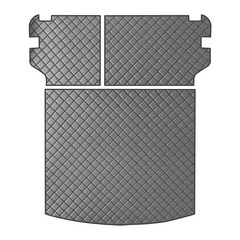 아이빌 입체퀼팅 4D 가죽 트렁크매트 + 2열 등받이 풀세트 일체형 더블 플로어, 블랙 + 블랙 스티치, 쌍용 토레스, 쌍용