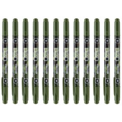 라인플러스 OHP펜 1mm 물펜MF 3.0mm 12p, 흑색, 1개