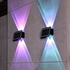 21세기트랜드 태양광 4구 가든 벽부등 2p, RGB