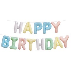 조이파티 생일 은박풍선 세트 HAPPT BIRTHDAY, 파스텔, 1세트