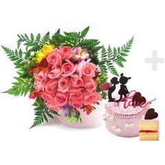 내사랑 (a_0005_1)+파리바게뜨 핑크러브케이크 (기프티콘)[꽃바구니/이벤트/생일/어버이날꽃]