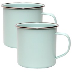 하우스홈 캠핑법랑머그(4Color) 머그컵 2P, 스카이블루16oz (473ml) 2P, 2개