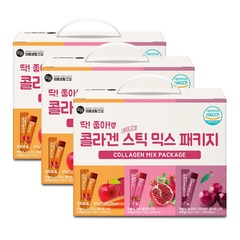 미쁨생활건강 딱좋아 콜라겐 스틱 믹스 패키지 석류 20g x 15p + 타트체리 20g x 15p + ABC주스 20g x 15p, 900g, 3개